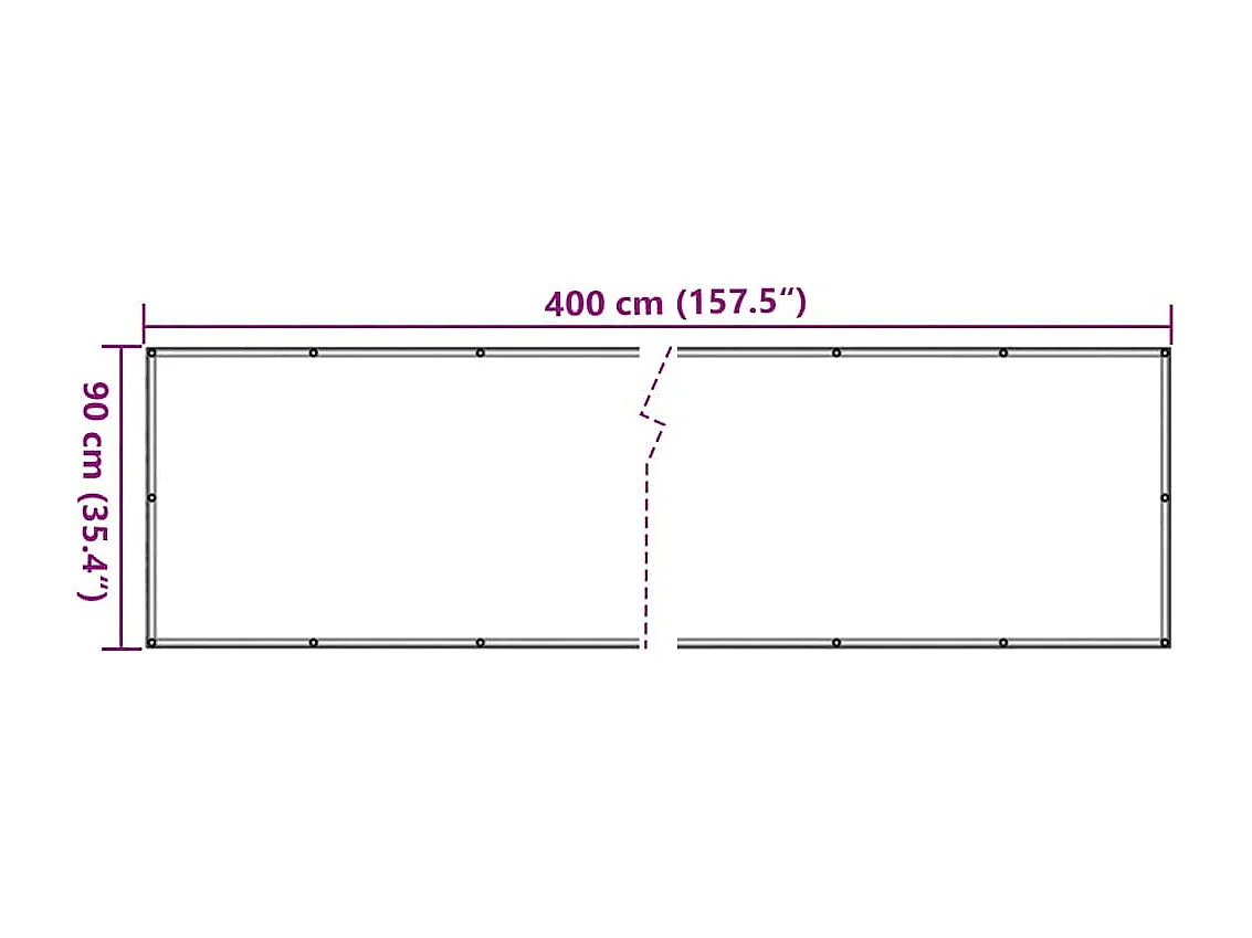 écran d'intimité de balcon anthracite 400x90 cm PVC