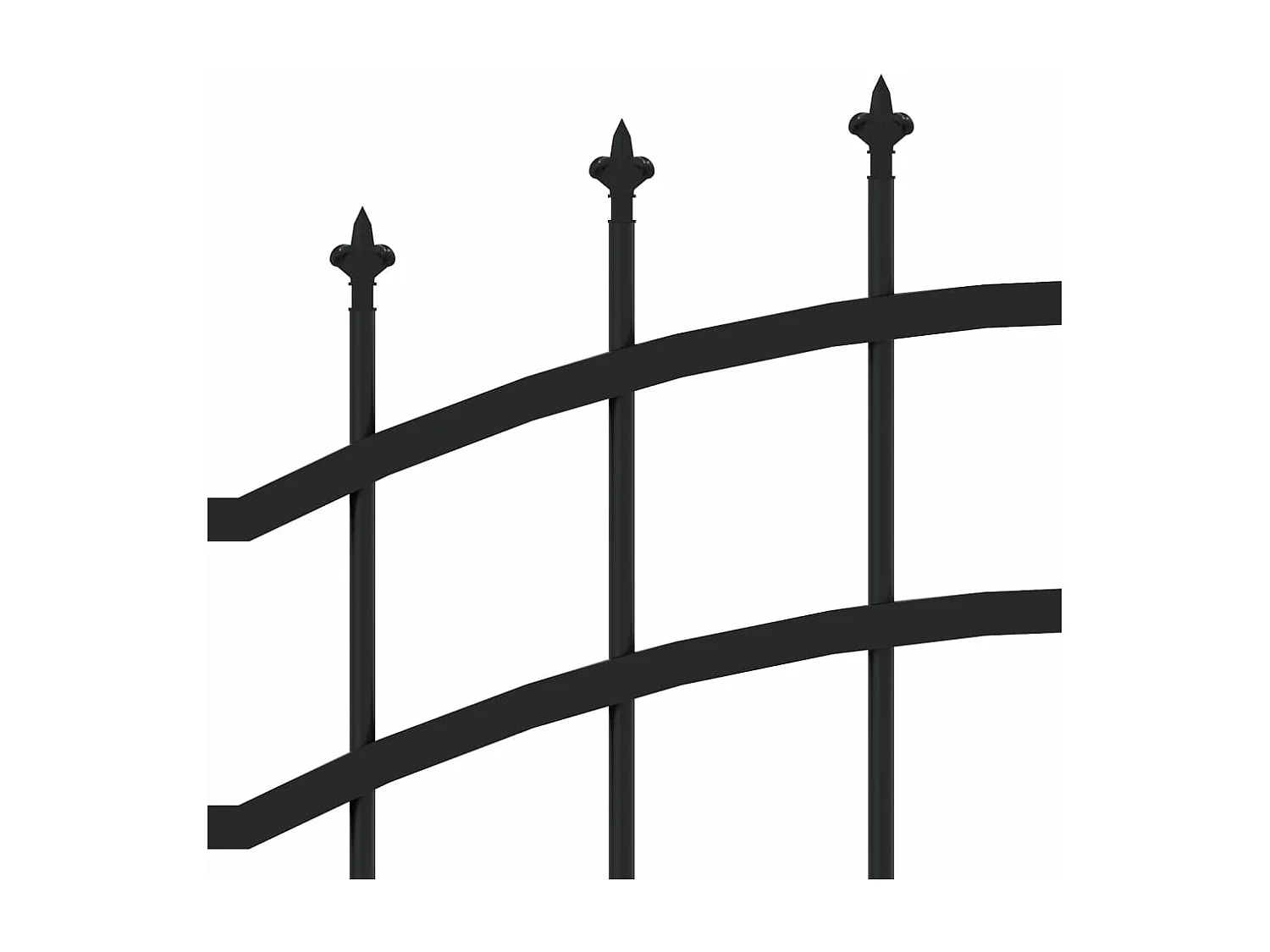 Recinzione da giardino con punta a lancia Nero 140 cm