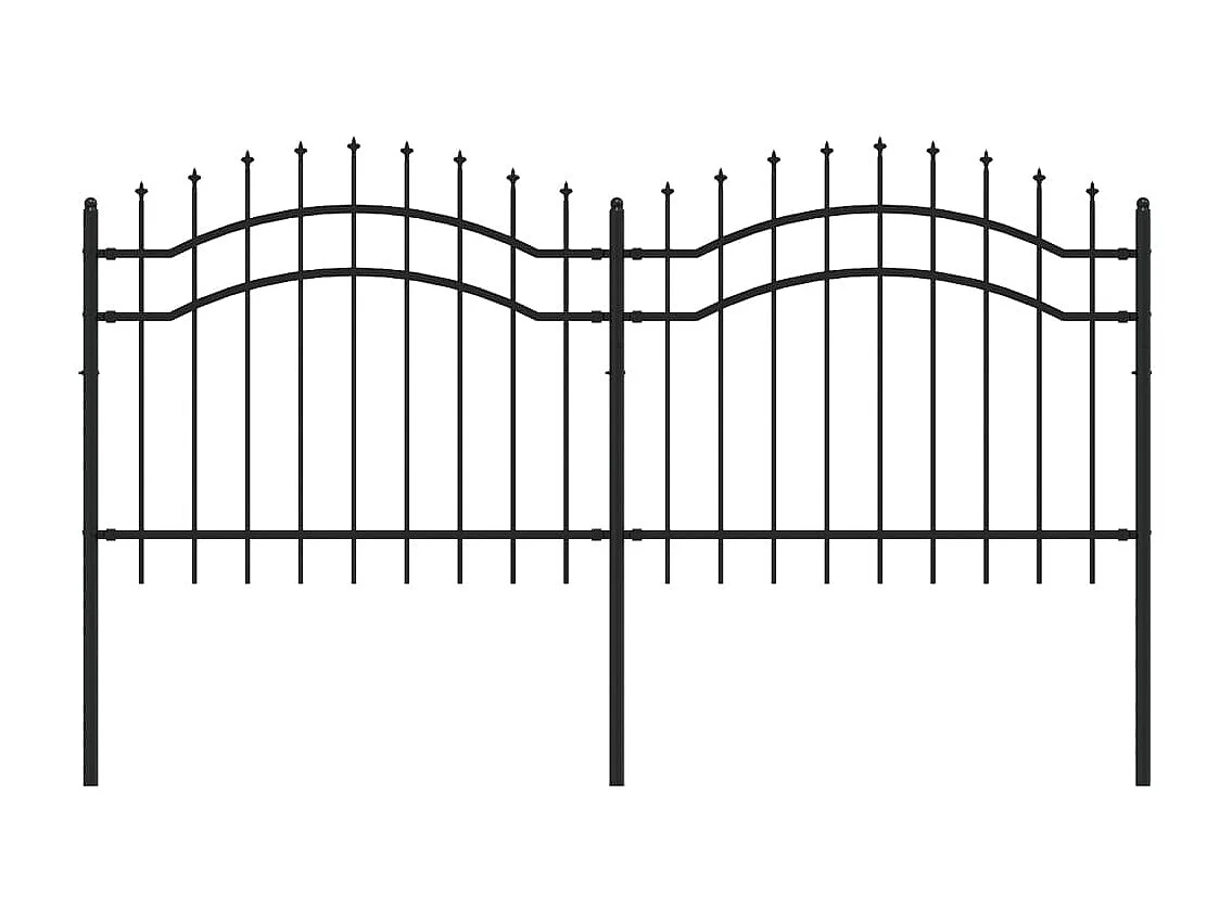 Cl?ture de jardin avec sommet de lance Noir 140 cm
