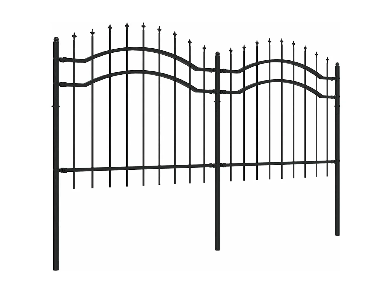 Cl?ture de jardin avec sommet de lance Noir 140 cm
