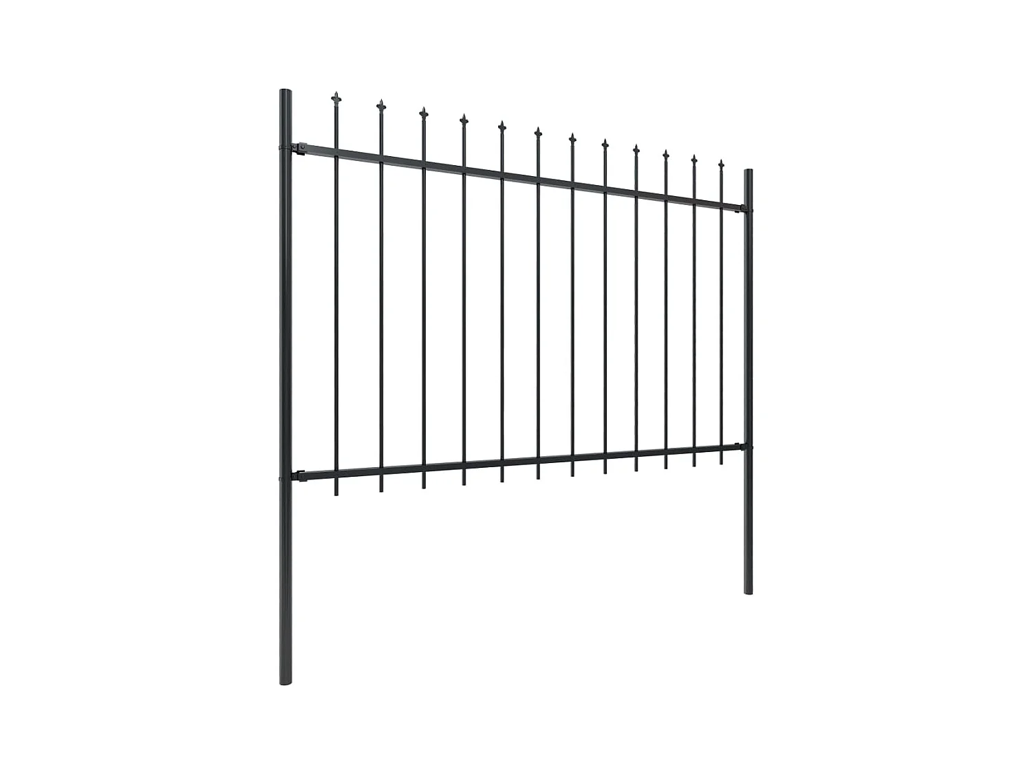 Cl?ture de jardin avec dessus en lance Acier 3,4x1,2 m Noir