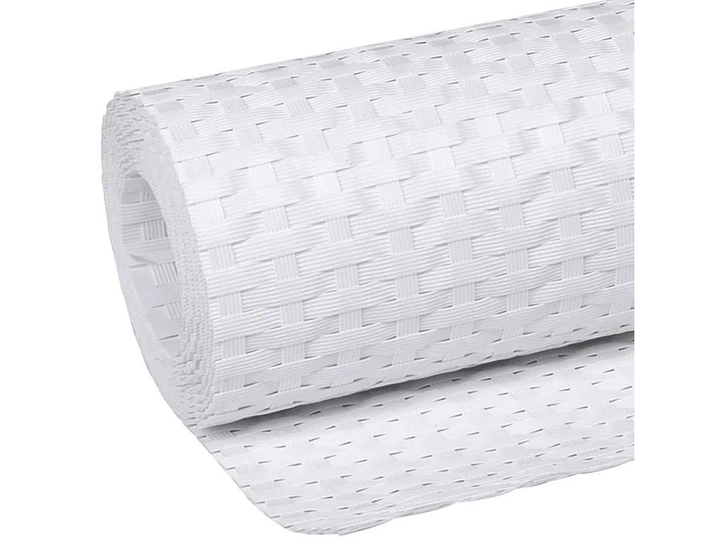 Paravento bianco da balcone 400x100 cm in resina intrecciata