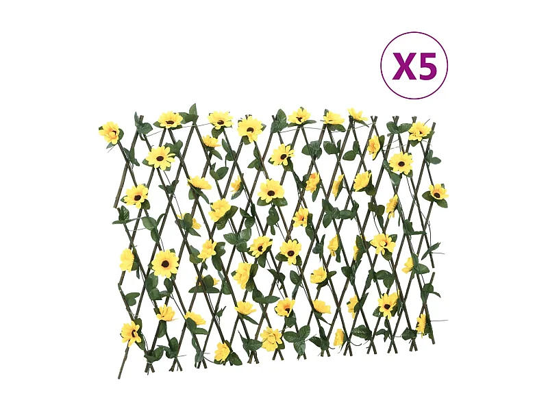?Treillis de lierre artificiel extensible 5 pcs jaune 180x60 cm