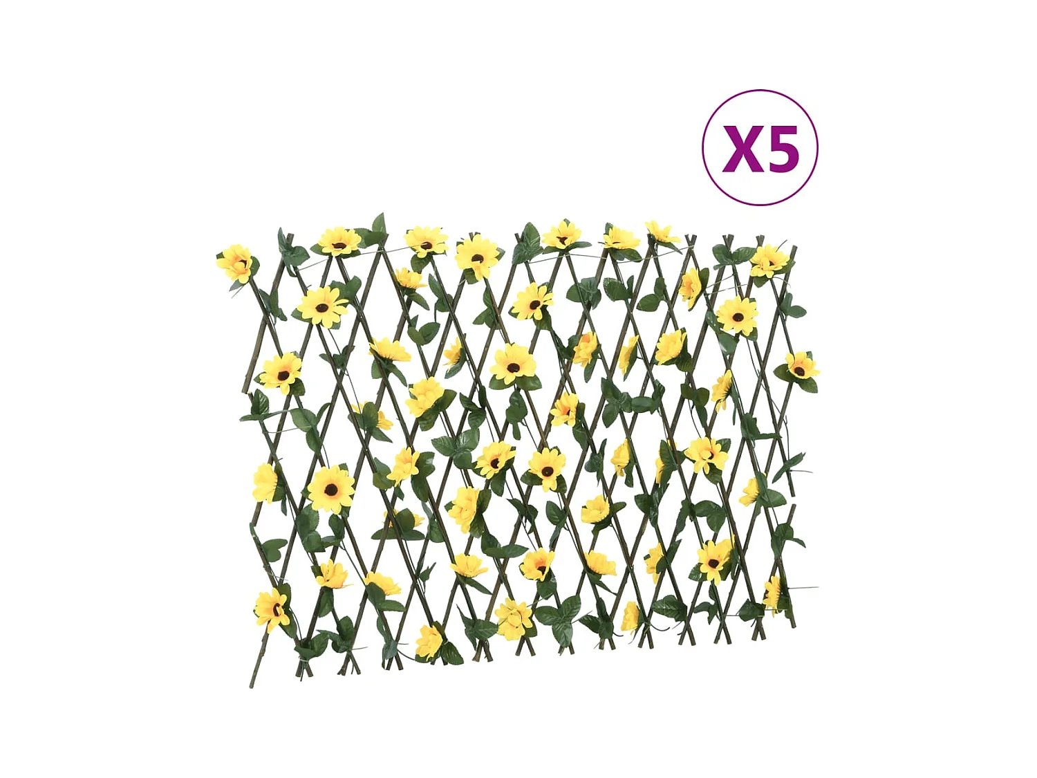 ?Treillis de lierre artificiel extensible 5 pcs jaune 180x60 cm