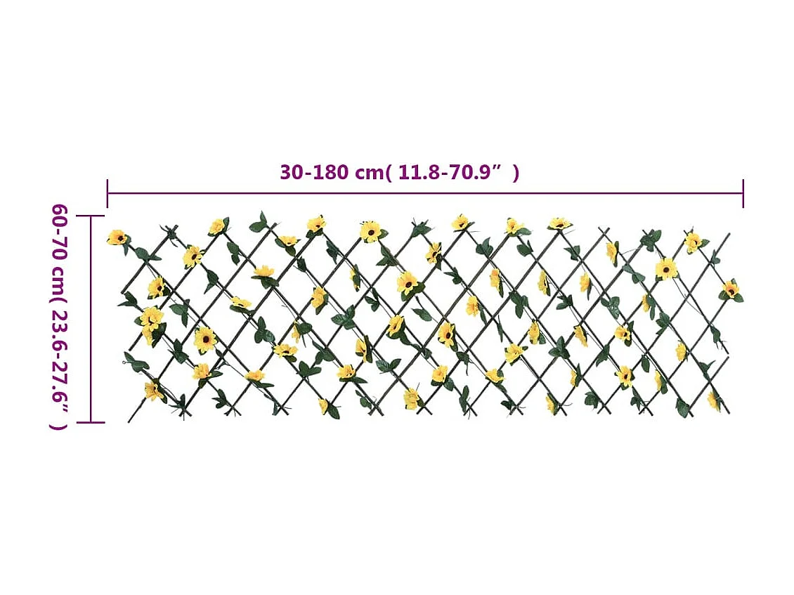?Treillis de lierre artificiel extensible 5 pcs jaune 180x60 cm