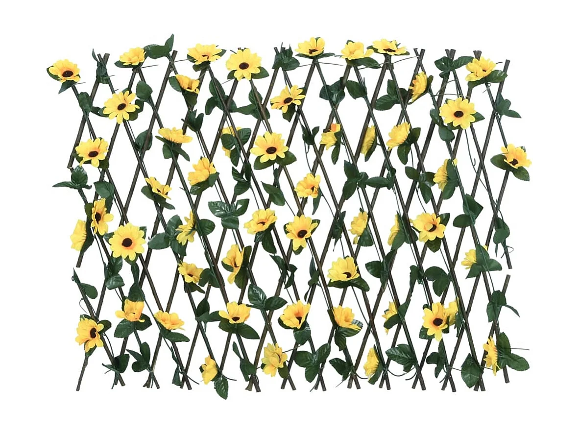 ?5 pezzi di traliccio di edera artificiale espandibile giallo 180x60cm