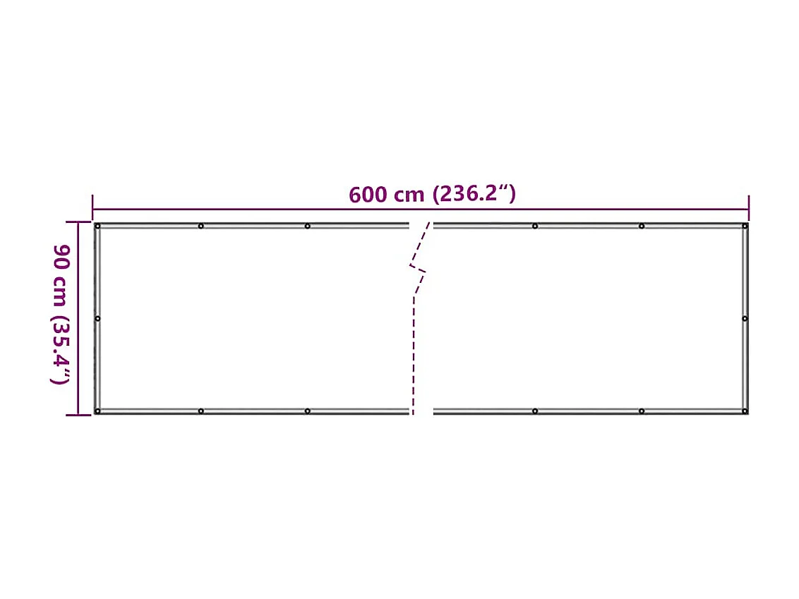 tela de privacidade de varanda antracite 600x90 cm PVC