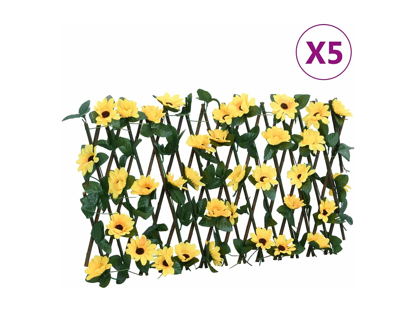 ?5pcs Treliça de hera artificial expansível amarela 180x20cm
