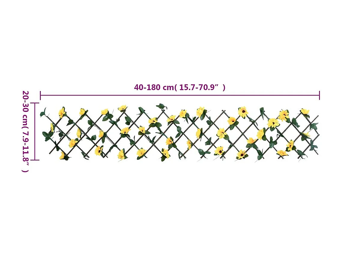 ?5pcs Treliça de hera artificial expansível amarela 180x20cm