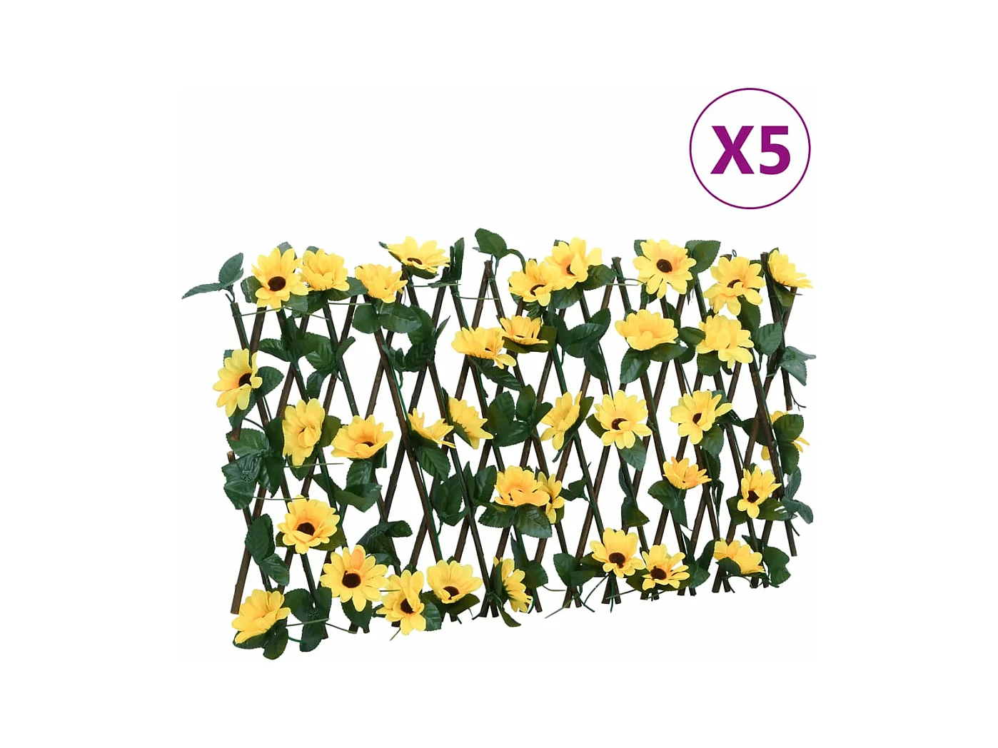 ?Treillis de lierre artificiel extensible 5 pcs jaune 180x20 cm