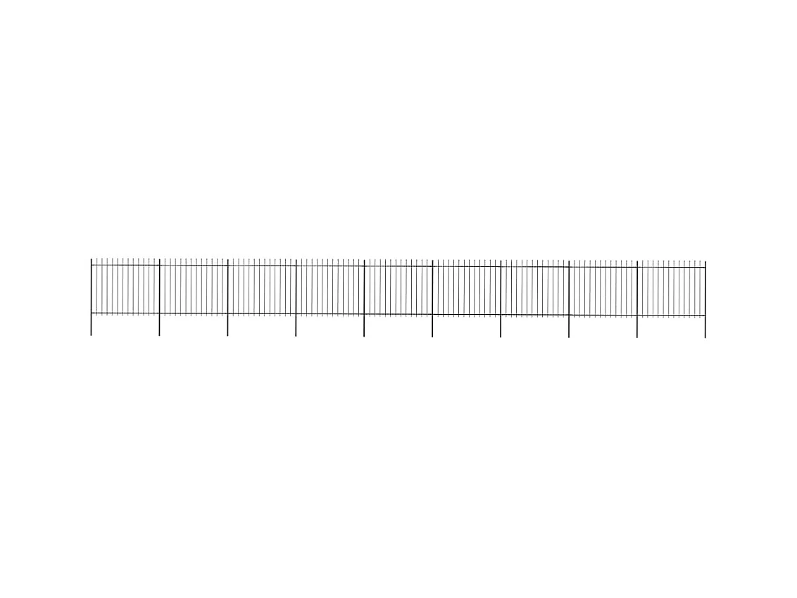 Cl?ture de jardin avec dessus en lance Acier 15,3 x 1,5 m Noir