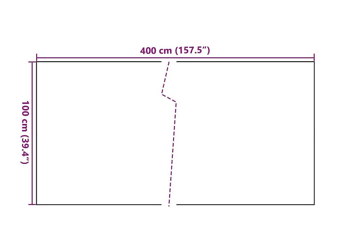 Hellbrauner Balkonschirm 400x100 cm aus gewebtem Harz