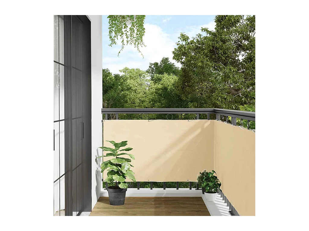 écran d'intimité de balcon crème 600x120 cm PVC