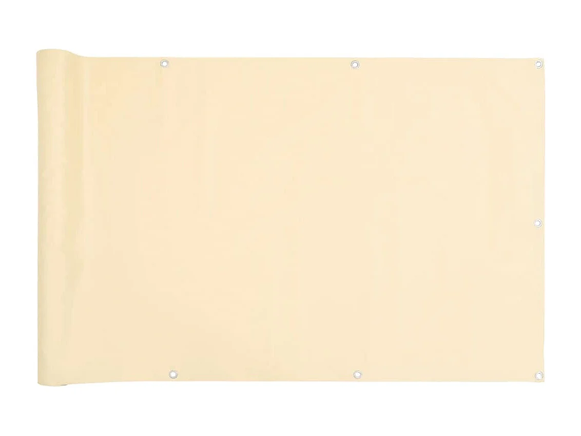 Mampara de privacidad para balcón de PVC color crema 600x120 cm