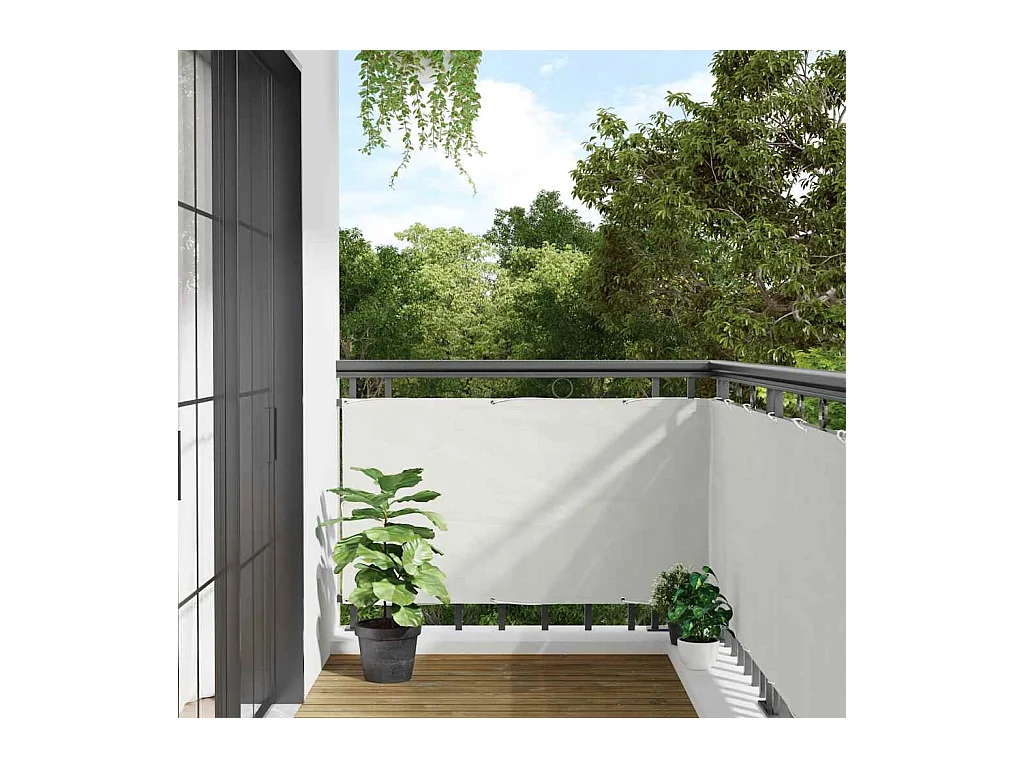 écran d'intimité de balcon blanc 500x75 cm PVC