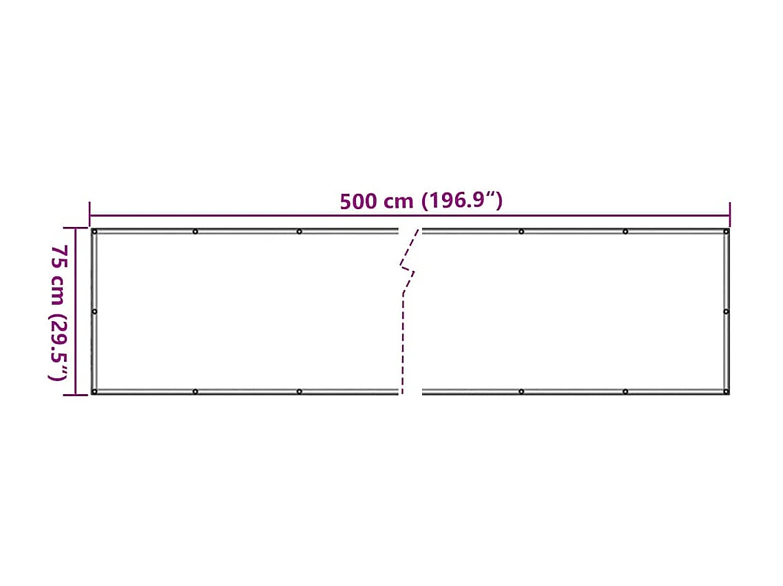 écran d'intimité de balcon blanc 500x75 cm PVC