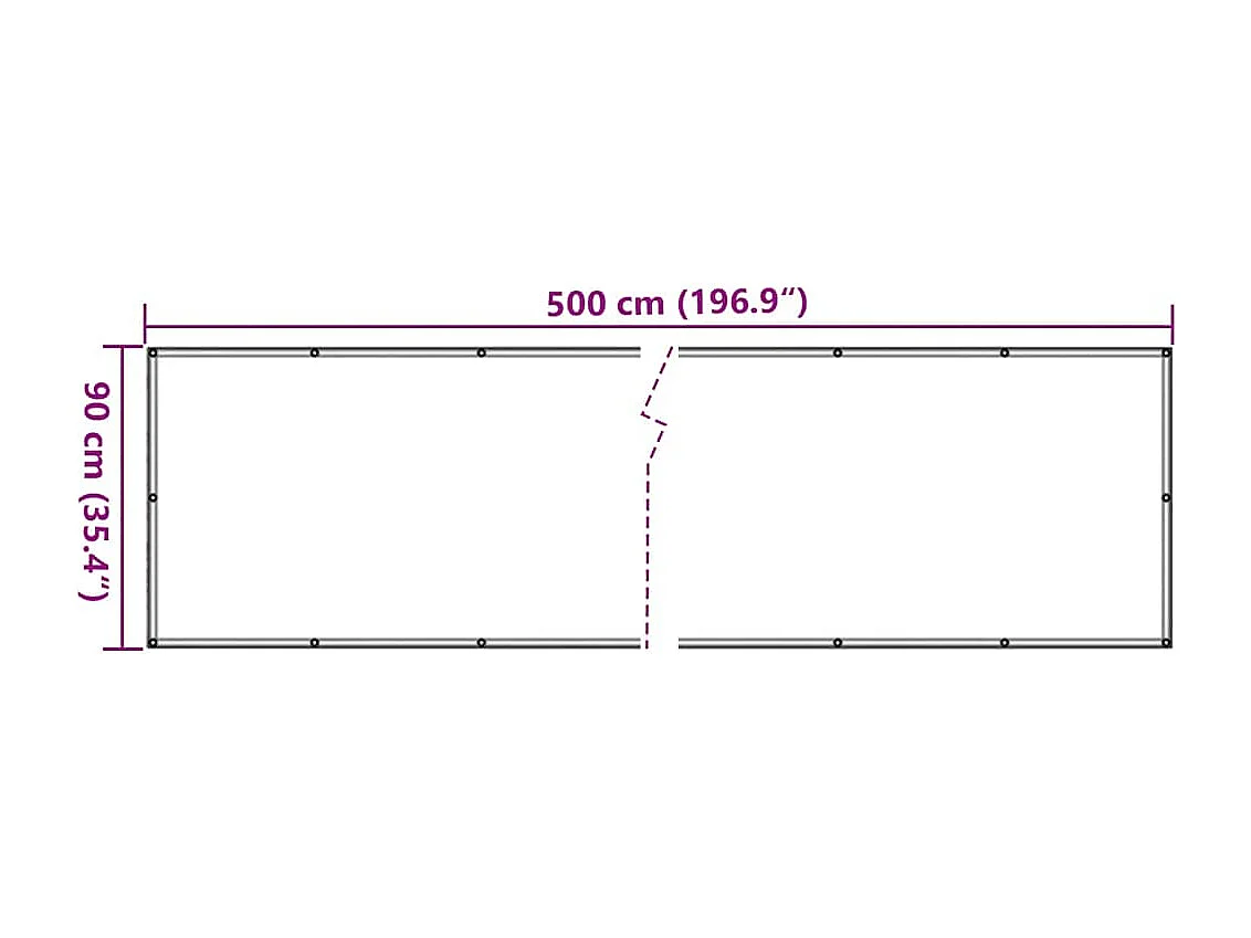 écran d'intimité de balcon crème 500x90 cm PVC