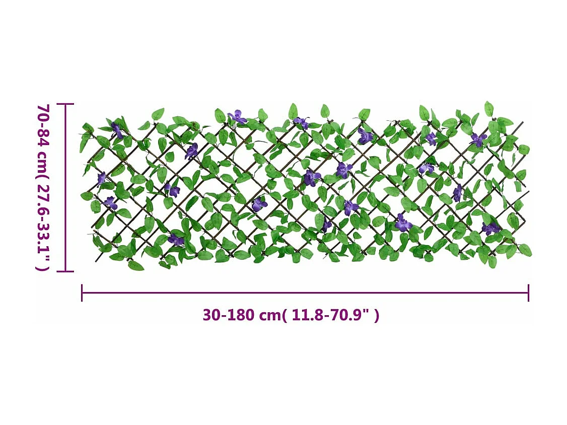 ?Treliça de hera artificial expansível verde 180x70 cm