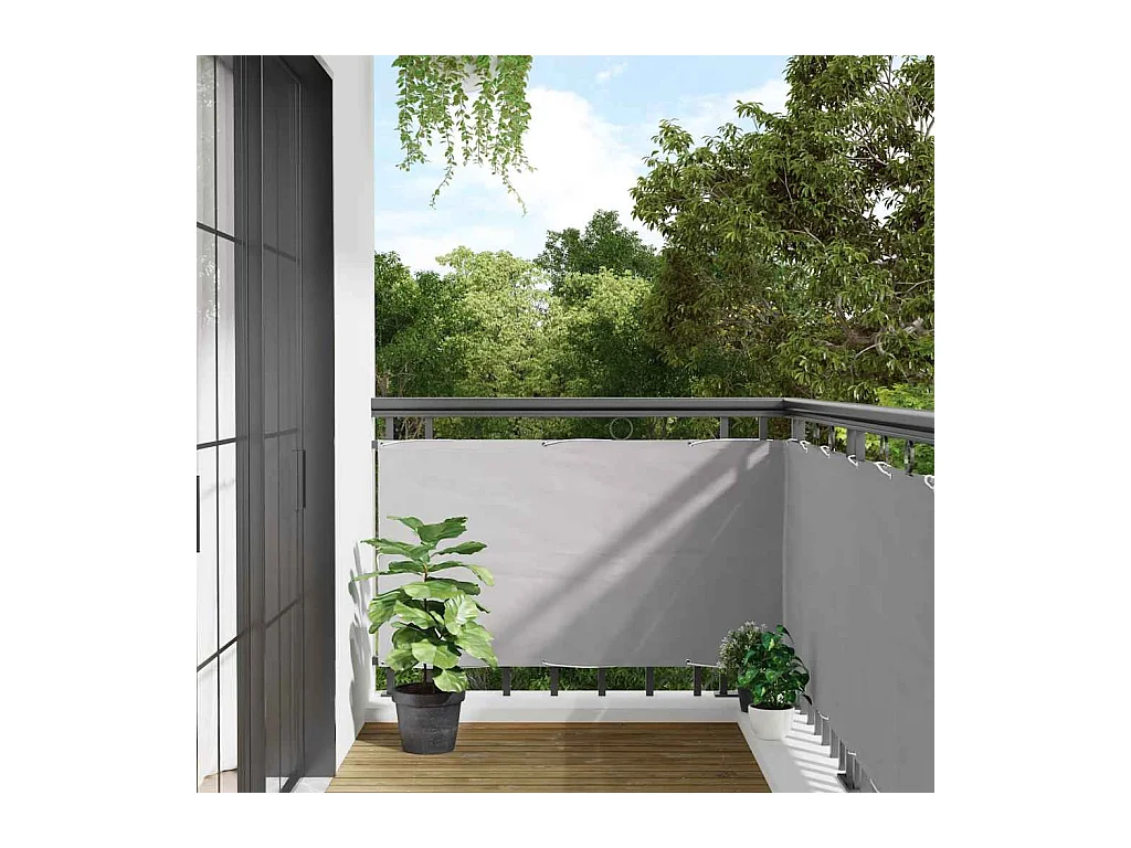 écran d'intimité de balcon gris 600x120 cm PVC
