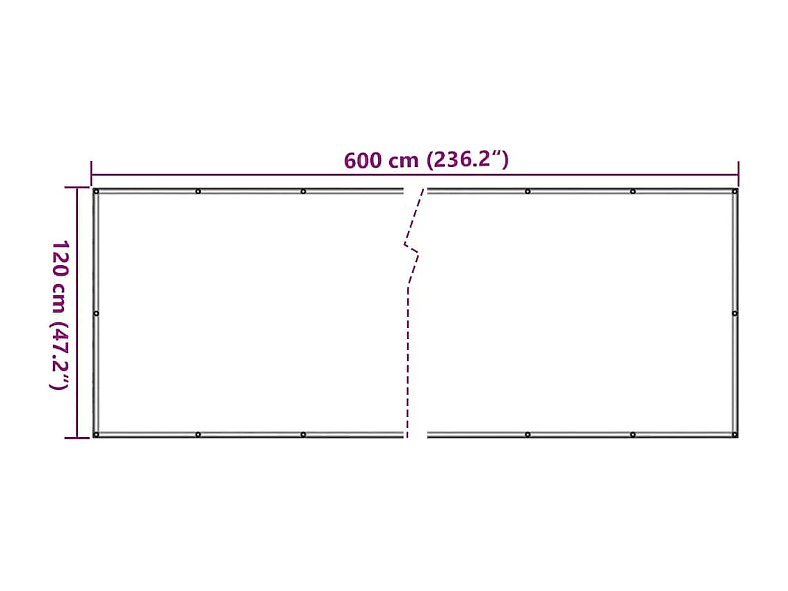 écran d'intimité de balcon gris 600x120 cm PVC