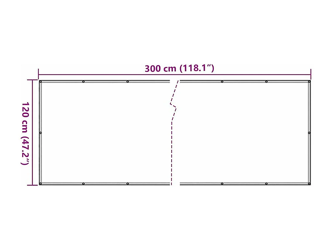 Tela de privacidade para sacada cinza 300x120 cm PVC