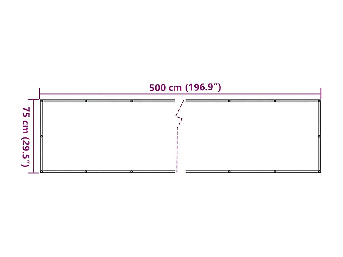 écran d'intimité de balcon gris 500x75 cm PVC