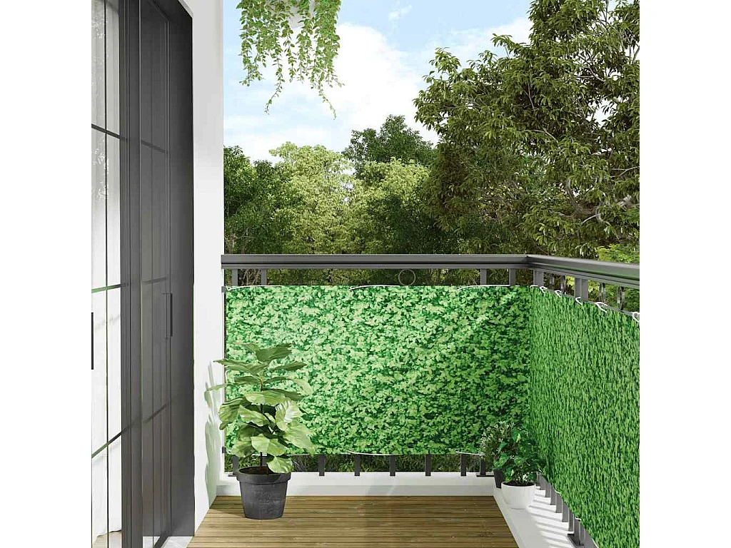 écran d'intimité de balcon aspect de plante vert 700x75 cm PVC