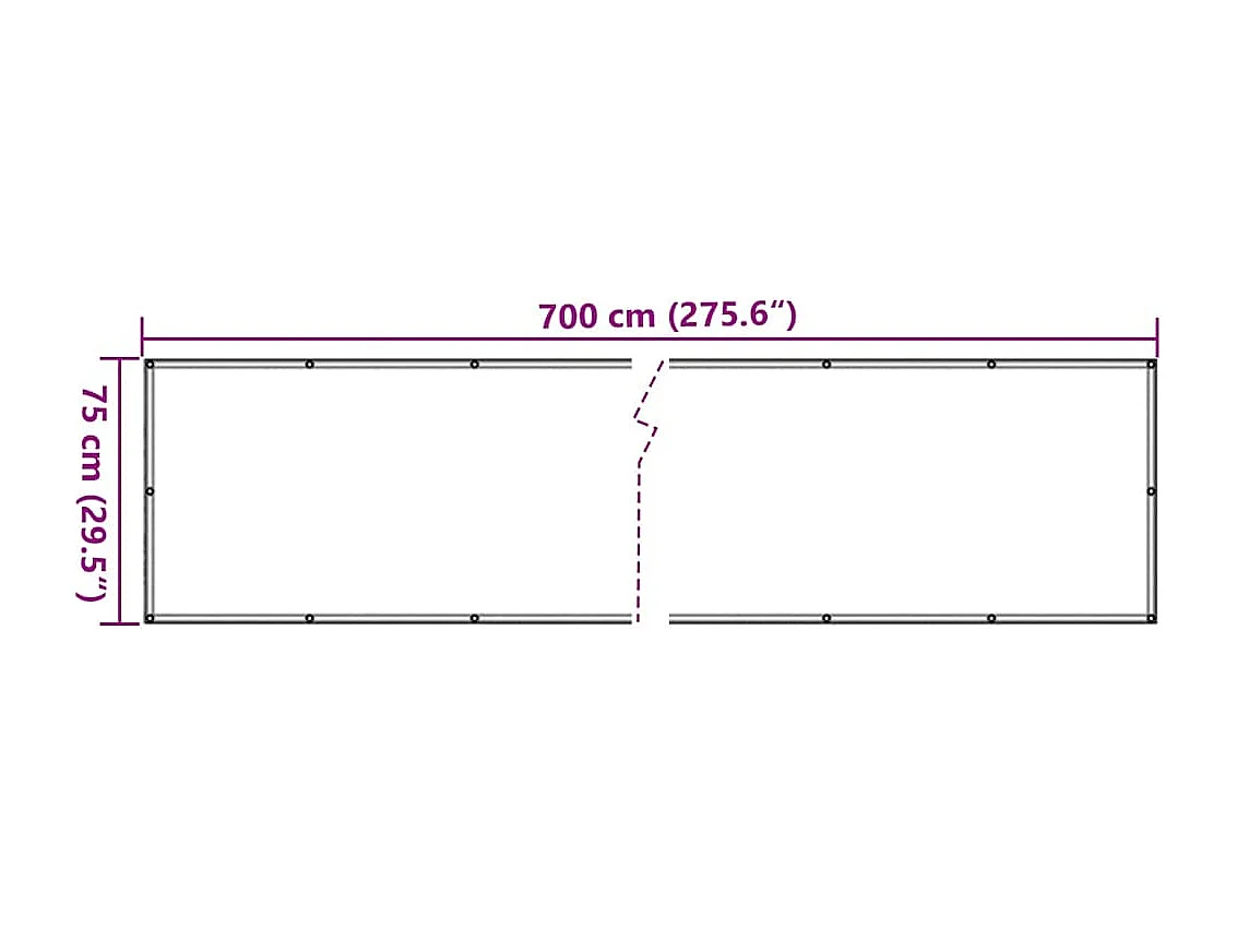 écran d'intimité de balcon aspect de plante vert 700x75 cm PVC