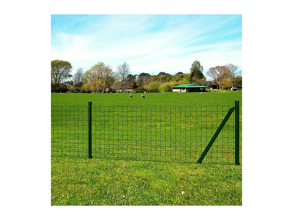 Ensemble de cl?ture Euro Acier 25 x 1,5 m Vert