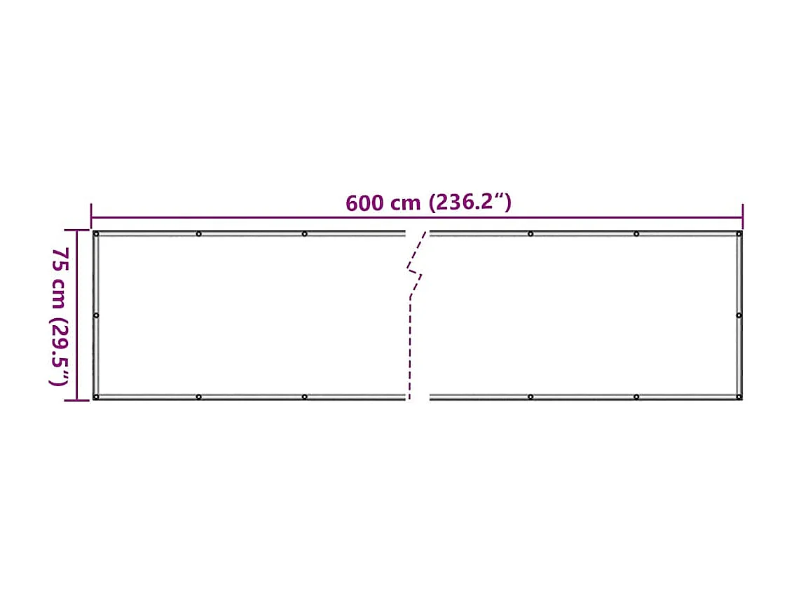 tela de privacidade de varanda antracite 600x75 cm PVC