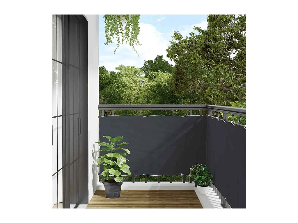 écran d'intimité de balcon anthracite 600x75 cm PVC