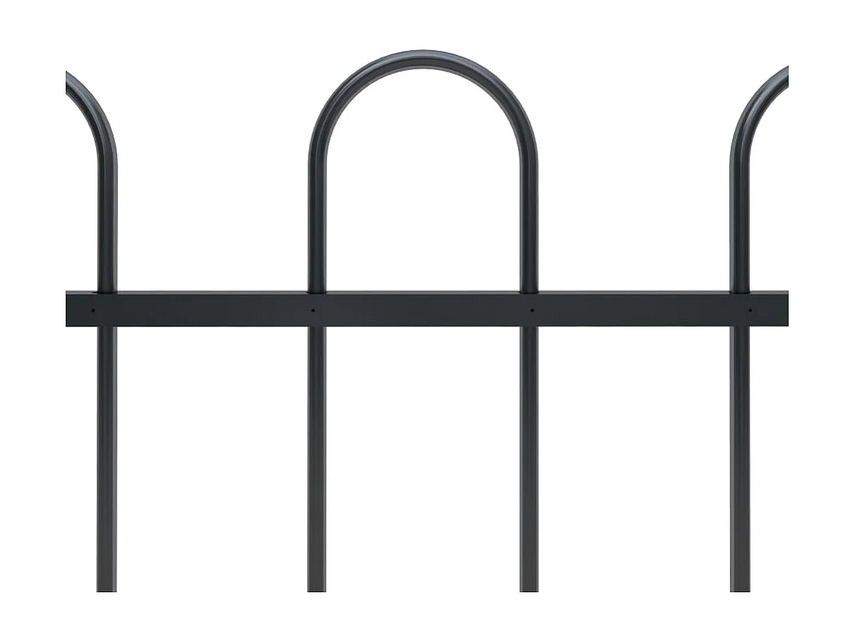 Cerca de jardim com arco superior Aço 13,6x1,2 m Preto