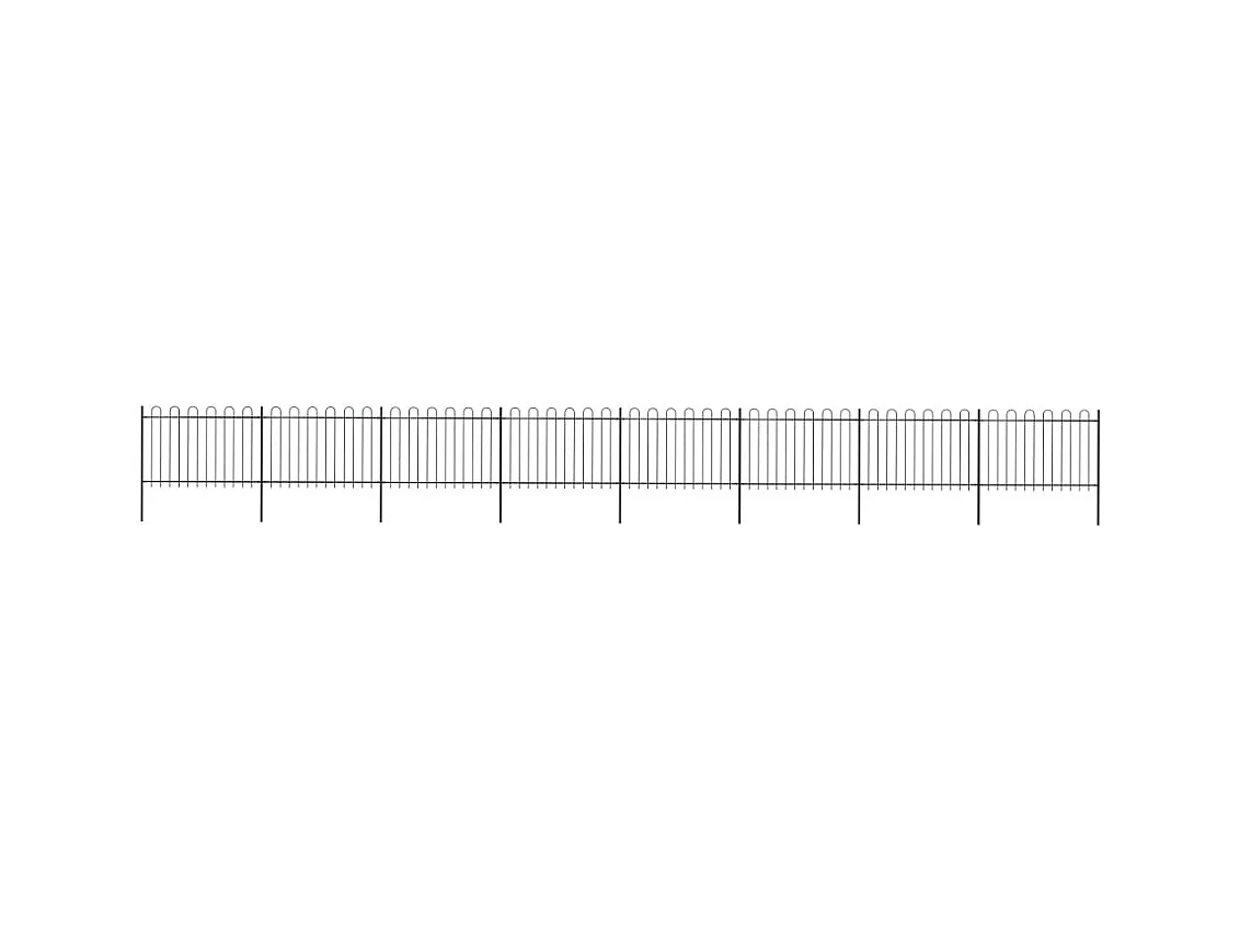 Cl?ture de jardin avec dessus en cerceau Acier 13,6x1,2 m Noir