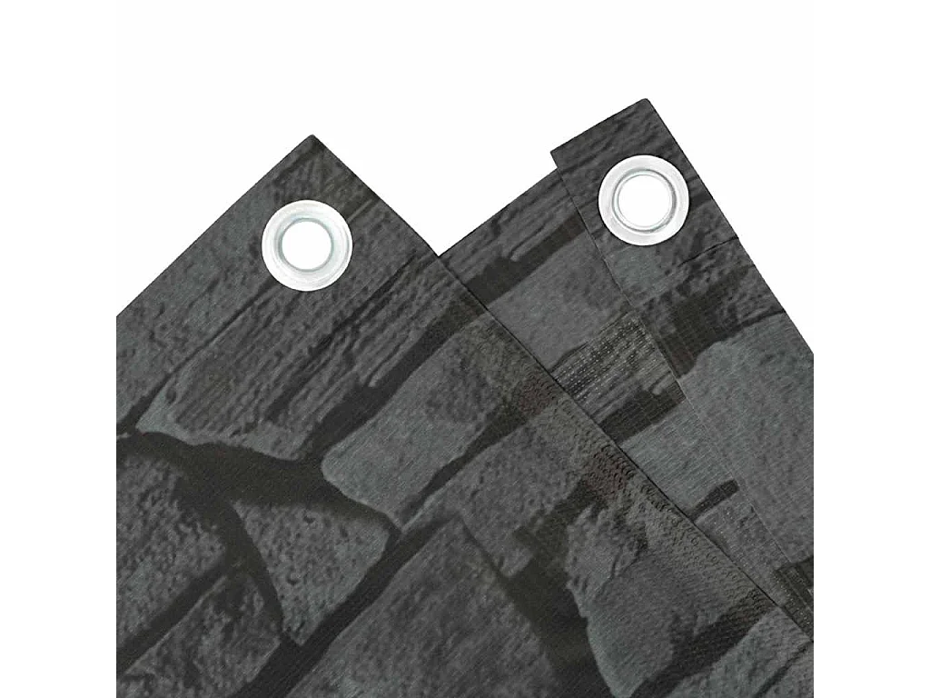 Balkon-Sichtschutz aus PVC in grauer Steinoptik