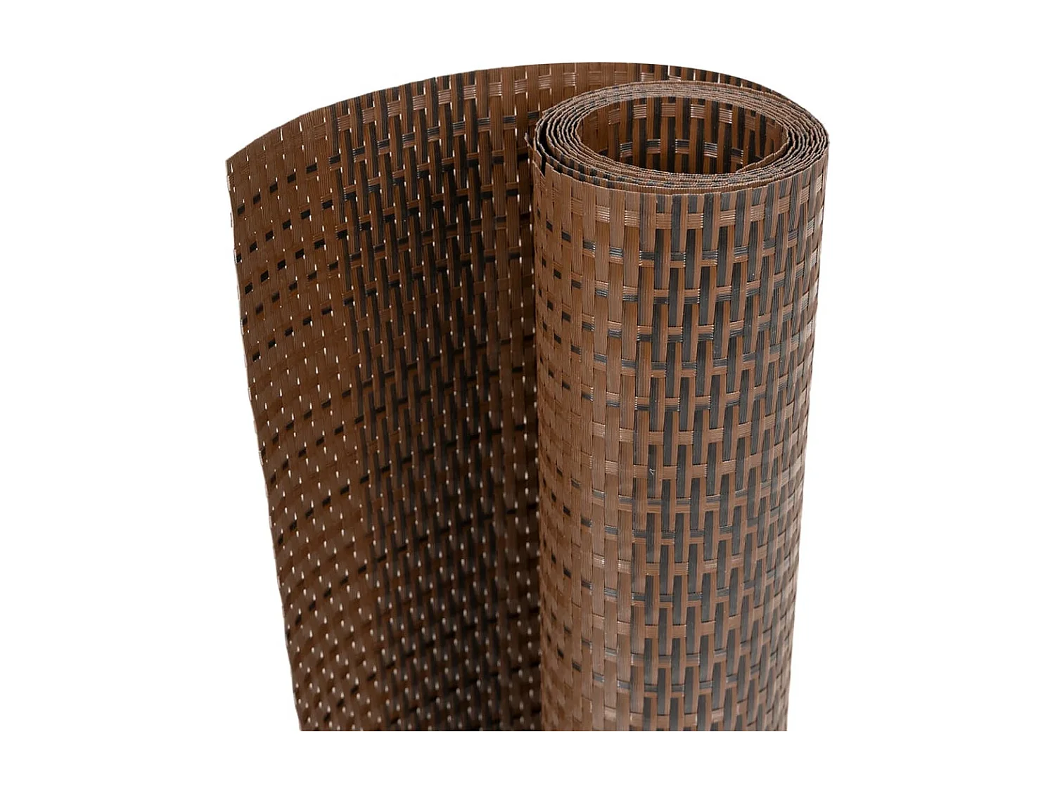 Schermi per balconi 5 pz marrone e nero 255x19cm resina vimini