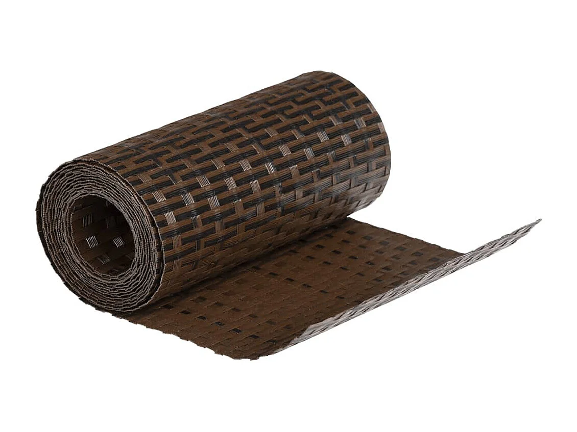 Schermi per balconi 5 pz marrone e nero 255x19cm resina vimini