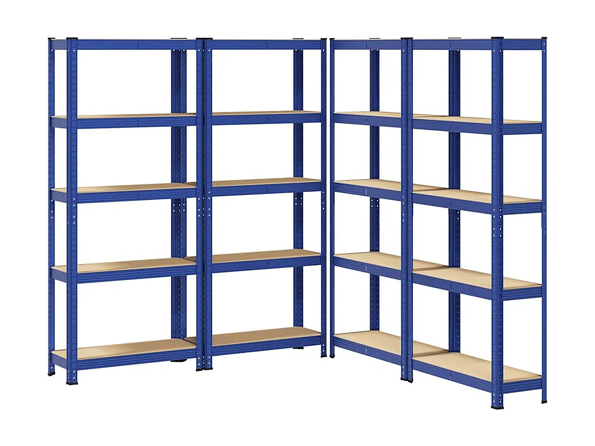 Prateleiras de armazenamento de 5 níveis 4 peças de aço madeira projetada