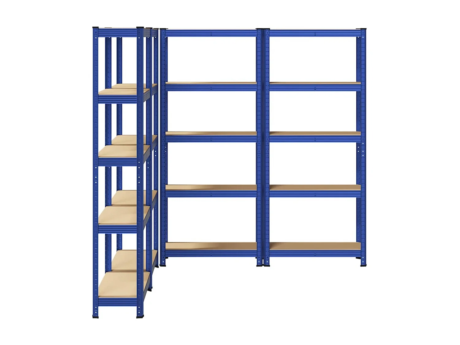 Prateleiras de armazenamento de 5 níveis 4 peças de aço madeira projetada