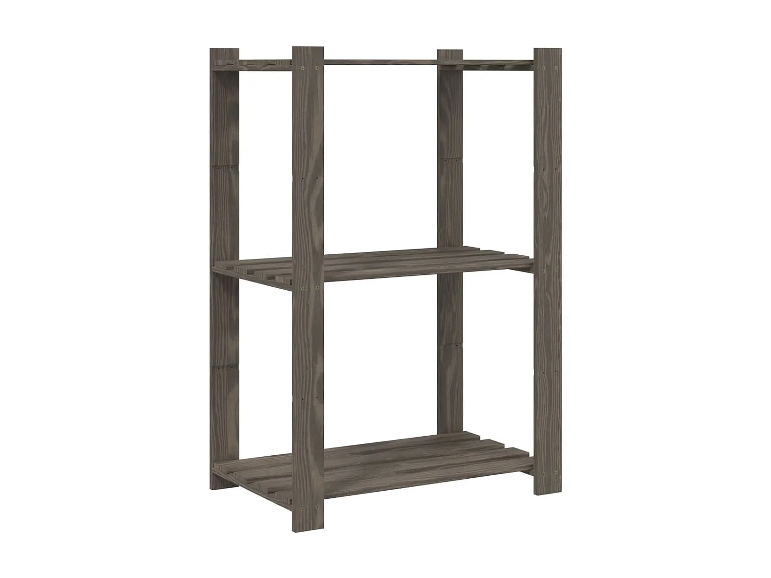 3-laags opbergrek grijs 60x38x90 cm grenenhout