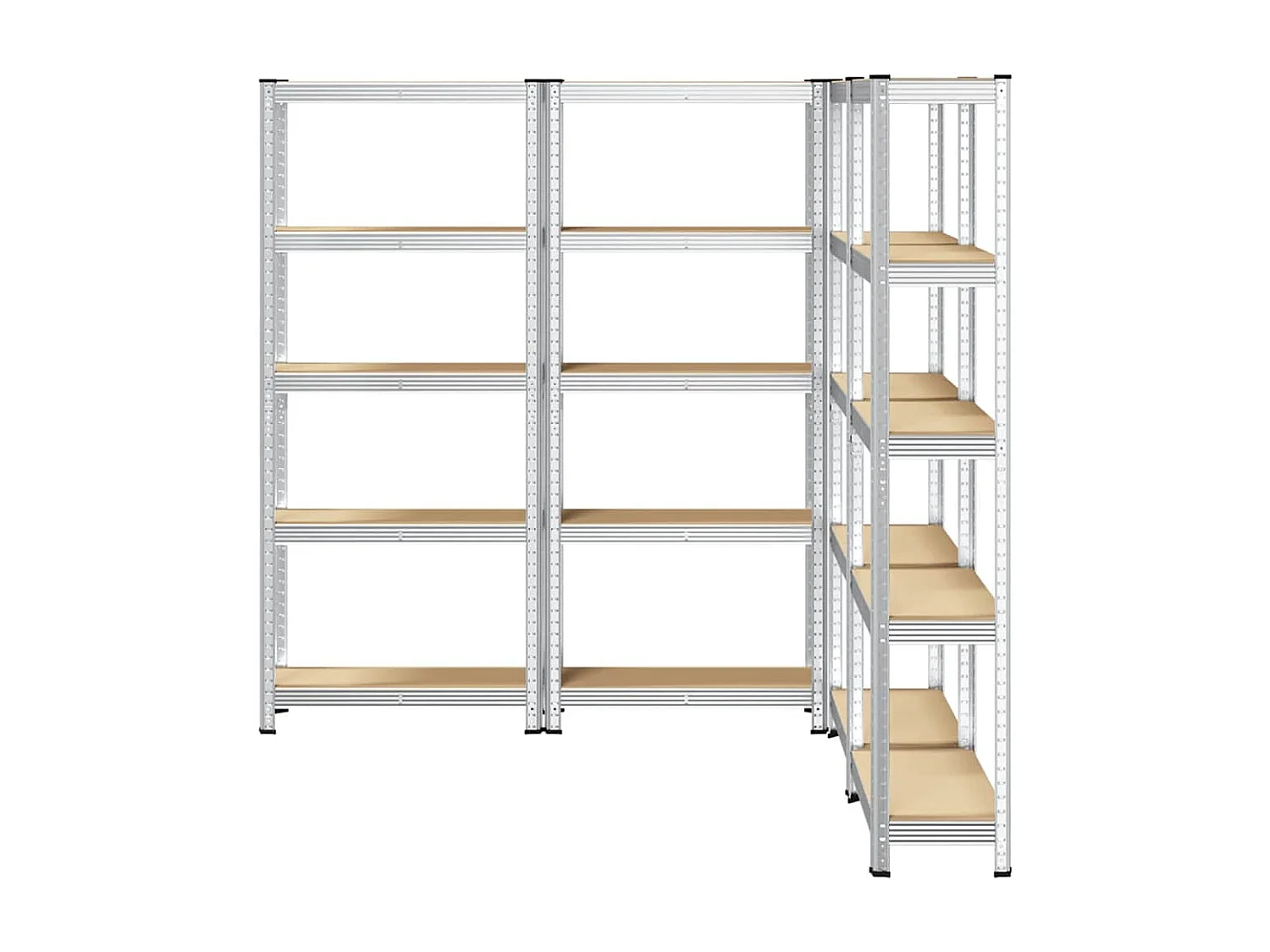 étagères de rangement à 5 niveaux 4 pcs acier bois d'ingénierie