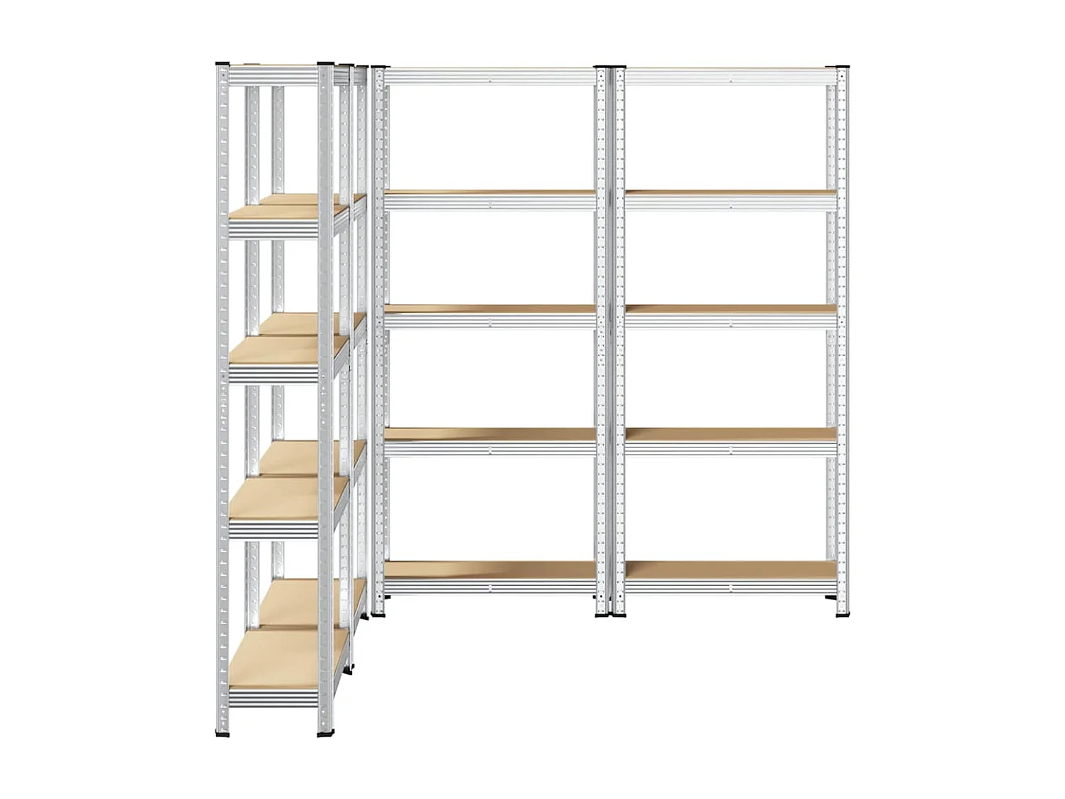 étagères de rangement à 5 niveaux 4 pcs acier bois d'ingénierie