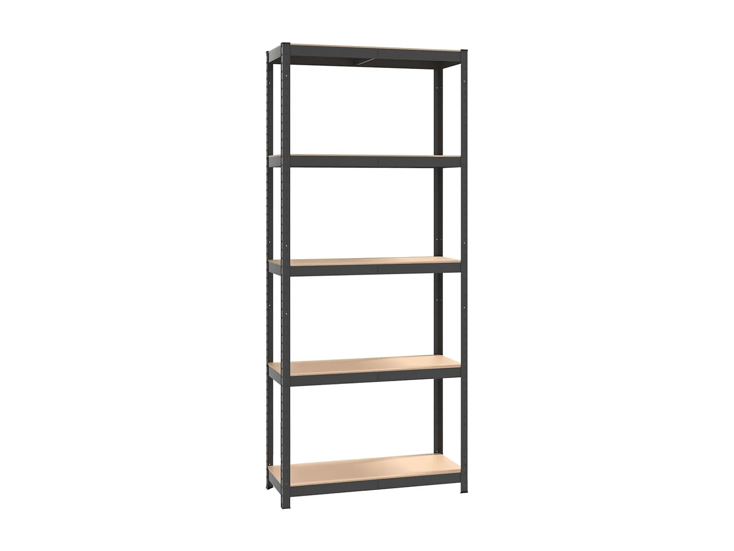 Prateleira de armazenamento de 5 níveis Aço antracite madeira projetada