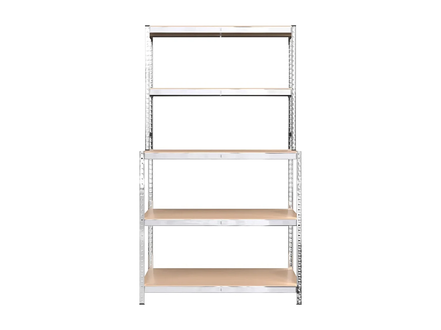 Arbeitstisch mit Regalen 5 Ebenen Silber Stahl