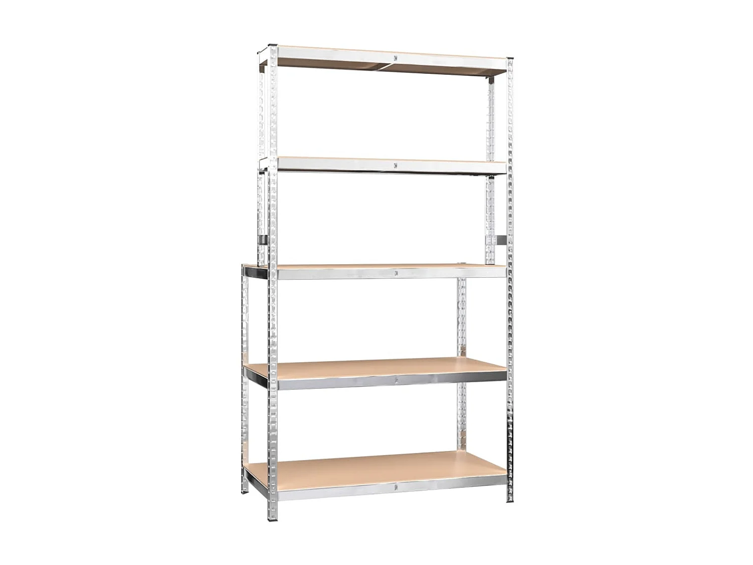 Arbeitstisch mit Regalen 5 Ebenen Silber Stahl