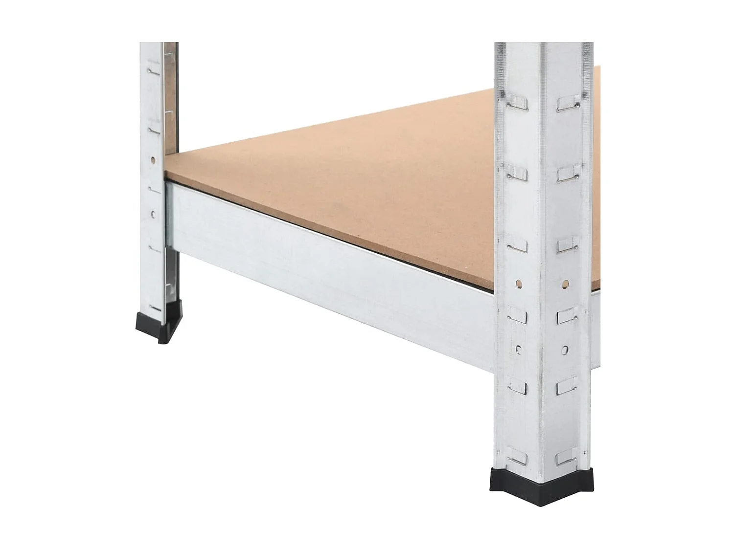 Arbeitstisch mit Regalen 5 Ebenen Silber Stahl