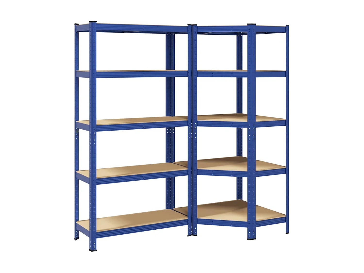 Ensemble d'étagères à 5 niveaux 2 pcs acier bois d'ingénierie