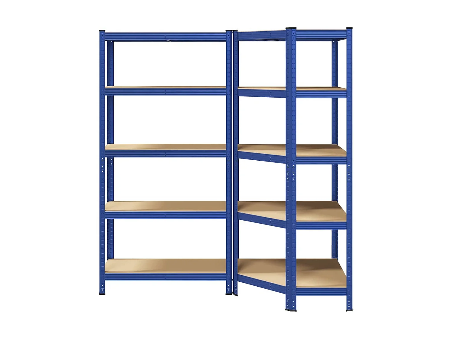 Ensemble d'étagères à 5 niveaux 2 pcs acier bois d'ingénierie