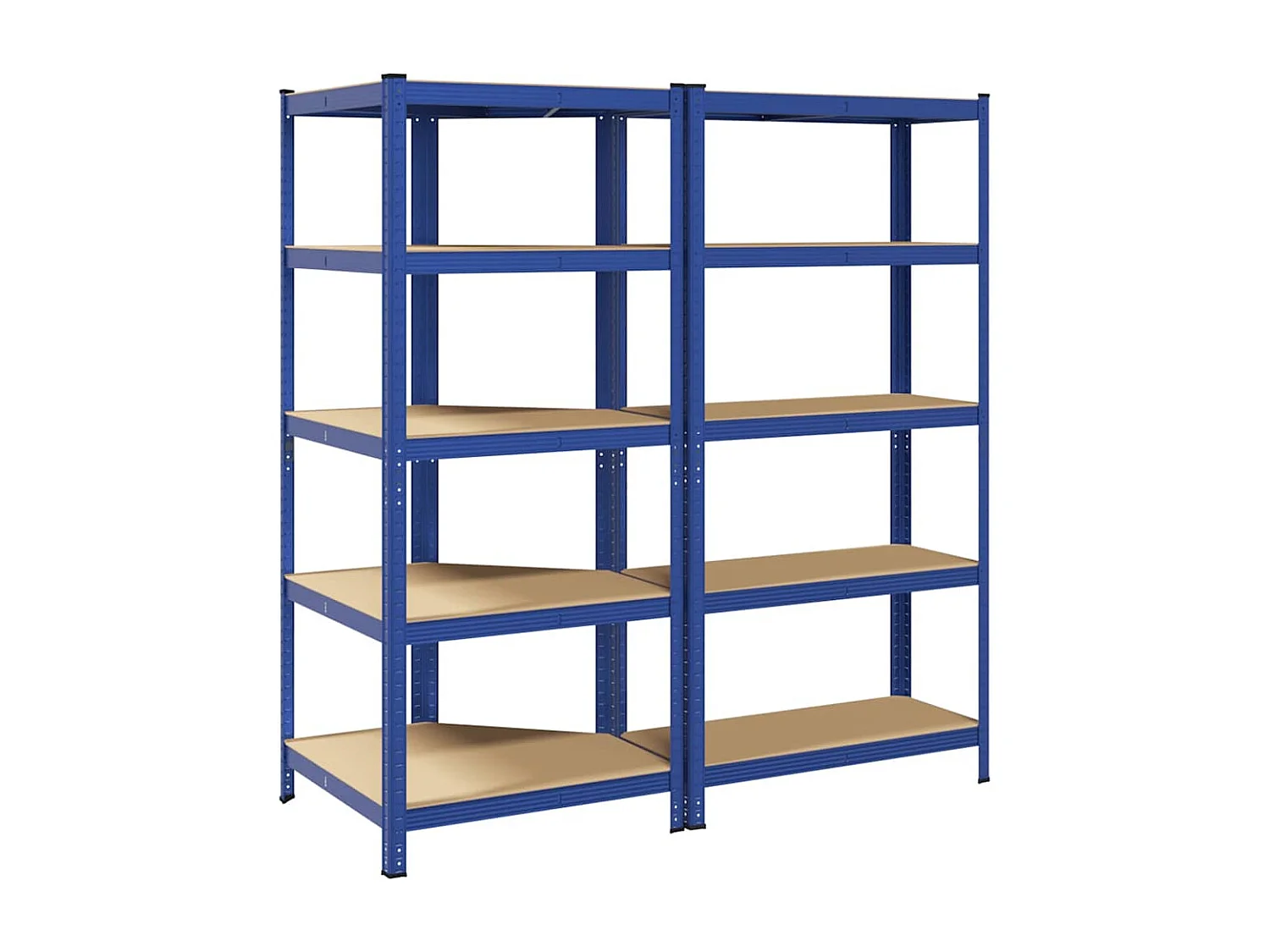 Ensemble d'étagères à 5 niveaux 2 pcs acier bois d'ingénierie