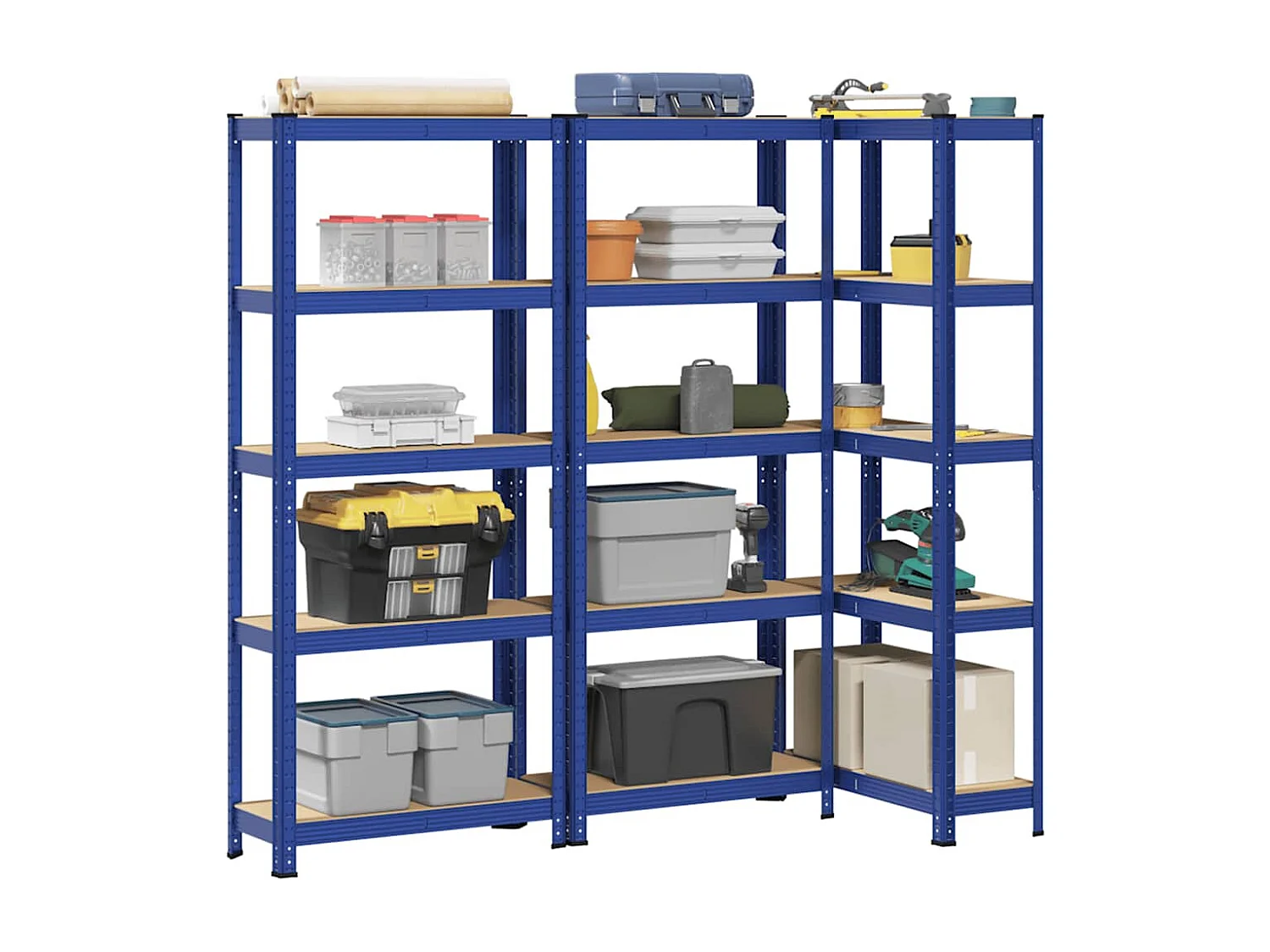 étagères de rangement à 5 niveaux 3 pcs Bleu