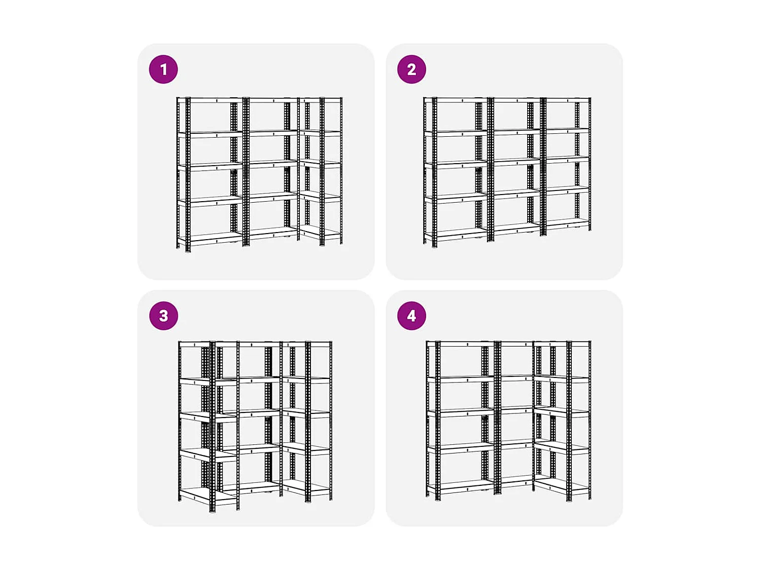 étagères de rangement à 5 niveaux 3 pcs Bleu